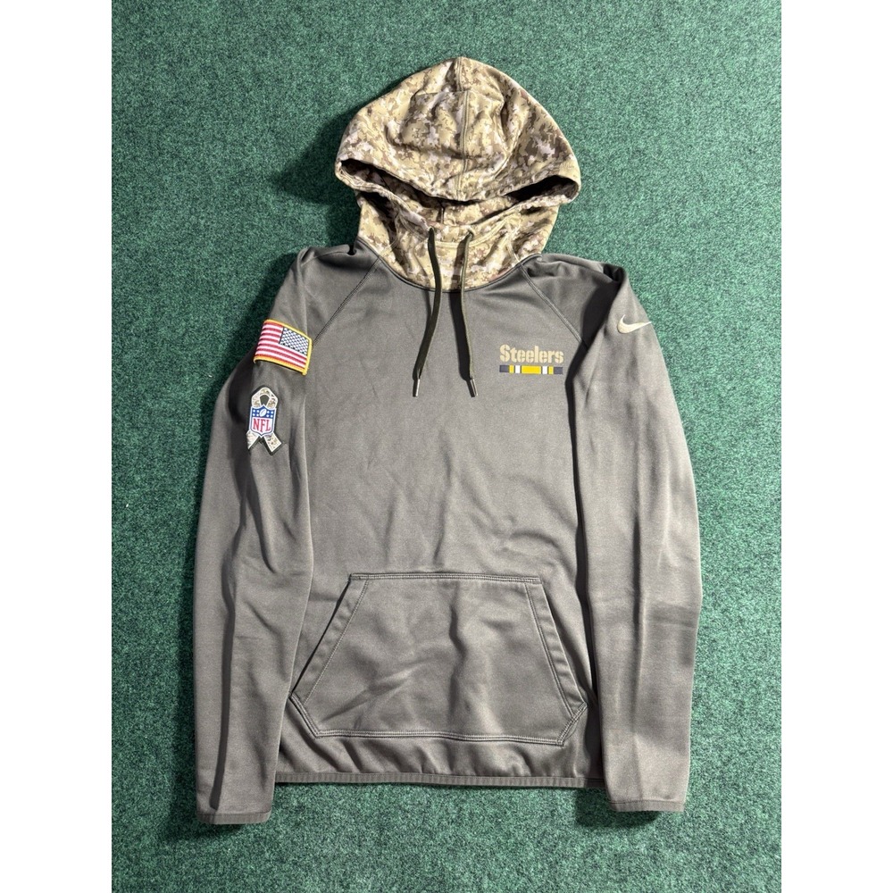 Nike On Field Pittsburgh Steelers NFL Salute to Service Hoodie Women's S Dri-Fit